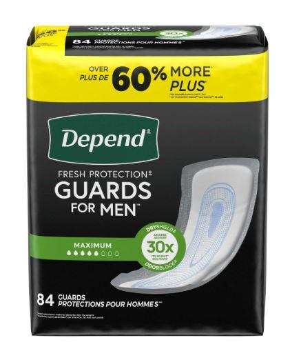 Depend | Fresh Protection Guards for Men Maximum | Absorbency 84 Count