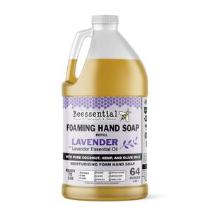 Beessential All Natural Bulk Foaming Hand Soap Refill, 64 oz Lavender | Made with Moisturizing Aloe & Honey - Made in the USA (64 Fl Oz (Pack of 1))