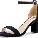 IDIFU Women's 3 Inch Heel Sandals for Women 8,5 Black