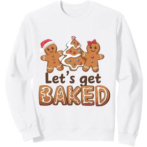 Let's Get Backed Xmas Christmas Gingerbread Sweatshirt, M