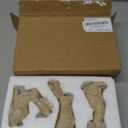 DN DECONATION Easter Decorations Bunny Figurines Set of 3 - Rabbit Statues Farmhouse Spring Home Decor, Light Brown Resin Easter Tabletop Rustic Decor for Shelf, Mantel, Coffee Table