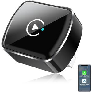 Wireless CarPlay Adapter & Android Auto, 2-in-1 CarPlay Adapter Convert Wired to Wireless, Mini Size with USB A & USB-C Extension Cable, Plug & Play, Stable Connection & No Delay