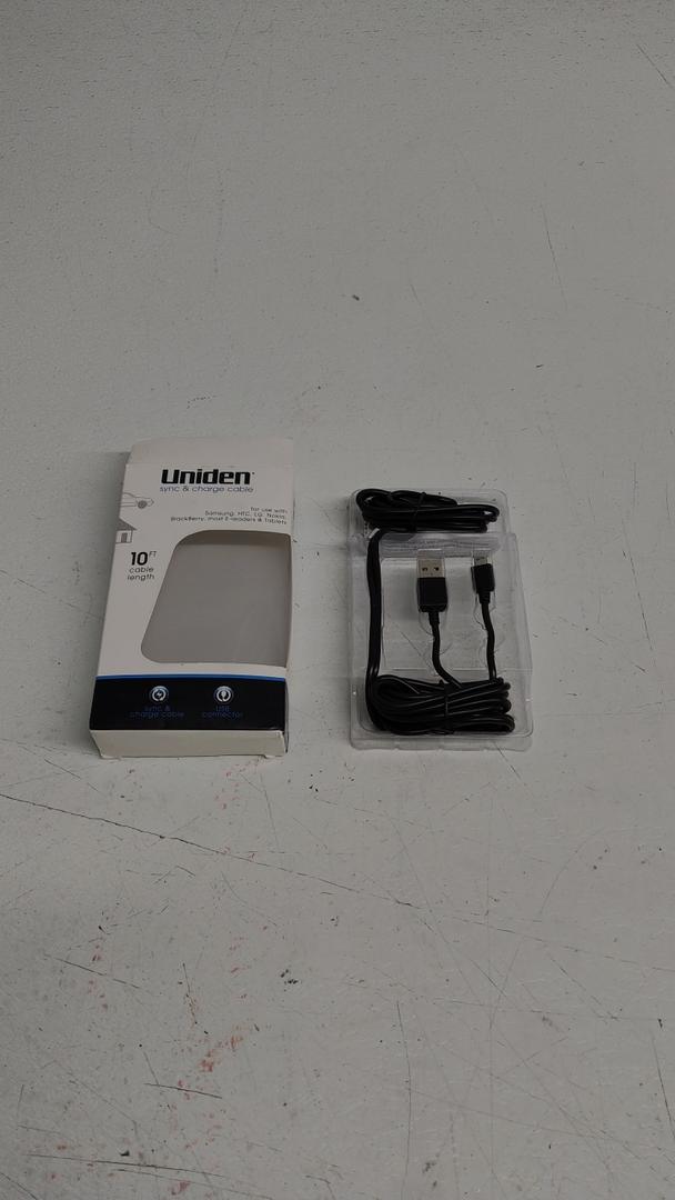 Uniden Sync & Charge Cable, 10 Ft, Black