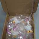 6pcs One Silly Goose Cake Topper Pastel 1st Birthday Cake Decorations Coquette Girl Goose With Pink Party Hat and Bow for Birthday Party Supplies