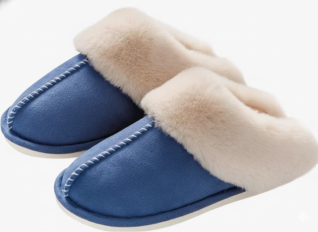 Womens Slippers with Fluffy Fur Soft Memory Foam House Shoes, Christmas Gifts Christmas Slippers for Women Mom Grandma Size 42-43L
