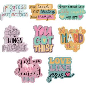 Feekoon 8 Pcs Locker Decoration for Girls Inspirational Fridge Magnets Back to School Christian Bible Verse Motivational Quotes Cute Refrigerator for Classroom Whiteboard School Locker(Pure Color)
