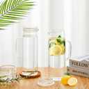 Hsei 2 Sets Glass Pitcher with Lid, 50 oz / 1500 ml Water Carafe with Handles Hot Cold Beverage Water Jar Glass Jug for Tea Juice Milk Coffee Iced Beverage (Glass Lid)