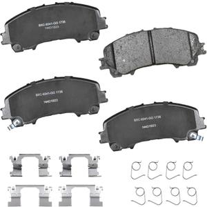 Bendix Premium SBC1736 Ceramic Front Brake Pads for INFINITI Q50 2014-2024, Q60 2016-2022, QX50 2016-2017, 2019-2025, QX55 2022-2025, Nissan Rogue 2014-2020, X-Trail 2015, 2017-2023 (2 Piston Caliper)