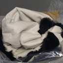 Latepis Black Faux Rabbit Fur Rug 4x6 for Living Room Washable Rug 4x6 Fluffy Faux Sheepskin Plush Shag Rugs for Bedroom Nursery Kids Rugs Luxury Home Decor Sheepskin