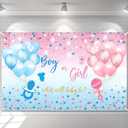 Avezano Gender Reveal Backdrop Boy or Girl Sign Banner Blue and Pink Stars Dots Balloon Theme Baby Gender Reveal Party Decorations Baby Shower Party Supplies 70.8 x 43.3 Inch