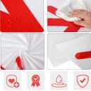 Oudain 12 Pcs Round Baseball Tablecloth 84" Plastic Red White Baseball Tablecloth Disposable Circle Softball Sports Table Cloth Art Design Thread Decoration for Dining Wedding Birthday Party