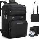 Maelstrom Travel Backpack for Women Men,35L Laptop Backpack Fits 17-Inch Laptop,Carry On Backpack for Airplanes with Crossbody Bag&Shoe Compartment&Toiletry Bag (Black, Large)
