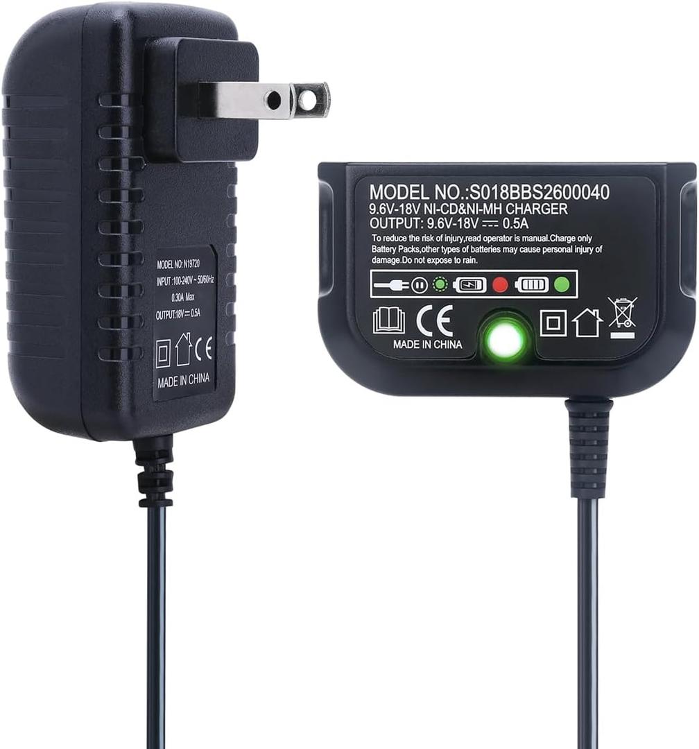 Lasica Replacement for Black and Decker Multi-Volt Charger Compatible with Black & Decker 18V 14.4V 12V 9.6V Slide-Pack Batteries HPB18 HPB14 HPB12 HPB96 90556254-01 Firestorm Drill Battery Charger