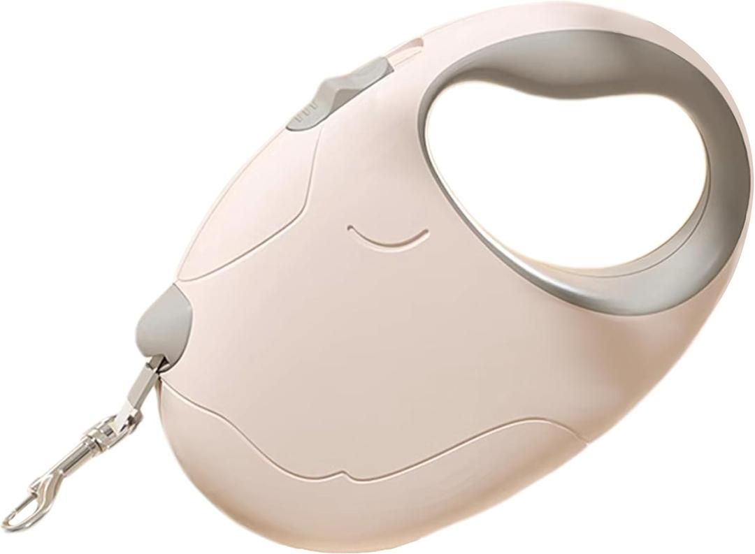 Retractable Dog Leash, 16ft Strong Nylon, 360 Tangle-Free, Dog Pattern for Small, Medium, and Large Dogs Up to 110 lbs (Pink)