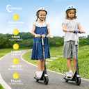 ECOROAD EK6 Kids Electric Scooter for 6-12, 3/6/10mph Speeds for Ultimate Comfort, Adjustable Height Electric Scooter, 150W & Dual Brake Safety, for Growing Adventurers（Rider:3.9-5.2 ft）