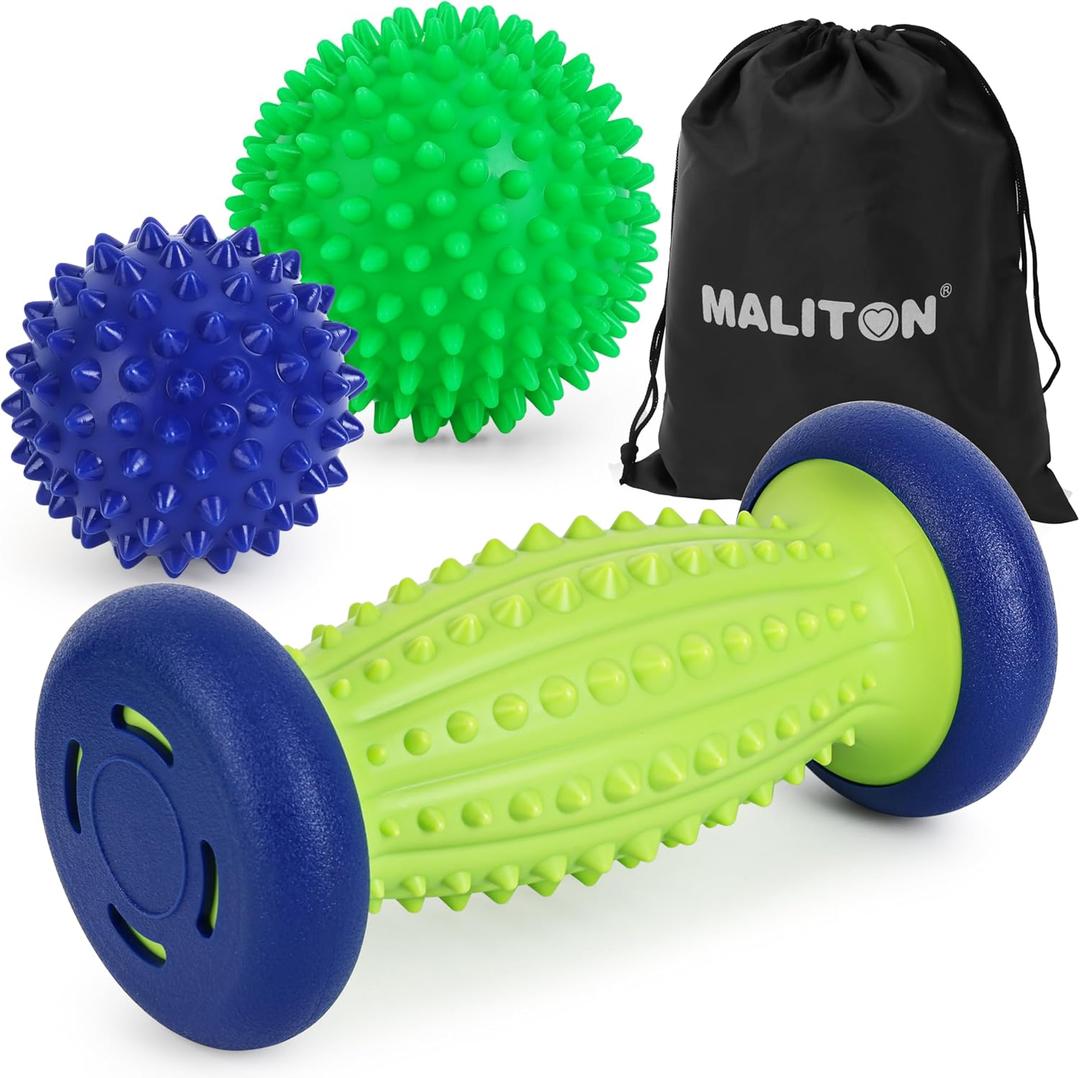 Massage Ball  3 in 1  with Foot Roller & Spiky Balls, Plantar Fasciitis Relief and Heel Spur Relief, Foot Roller Massage and Trigger Point Ball