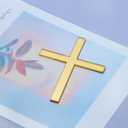 5 x ONLYKXY 15pcs Gold Small Cross Cake Side Decor Acrylic Cross Cupcake Topper Glitter Pick for Theme Party Craft DIY,Bless,Wedding, Bridal Shower,Christmas,Hallowmas,Birthday Baptism,1.77x2.36in