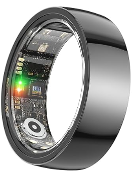 2025 Upgrade Smart Ring Health Tracker for Men Women - IP68 Waterproof Fitness Ring with Sleep Tracker/Heart Rate/Blood Oxygen/Steps/Distance/Calories,Air Shutter,Charging case Up to 7-Day, Black #10