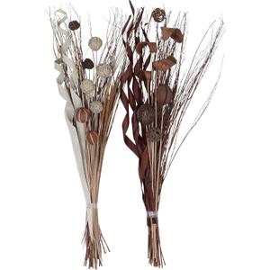 Deco 79 Dried Plant Foliage Home Decor Natural Foliage Natural Dried Foliage, set of 2 Foliage for Decoration 15" x 15" x 46", Brown