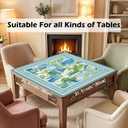 Blue Green Tropical Beach Mahjong Mat 31.5" x 31.5",