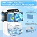 Dehumidifier for Home 1000 sq.ft - Small Quiet Dehumidifier with Auto Shut Off, Aromatherapy, 3 Gear Timer, Sleep Mode, 7-Color LED Light, Drain Hose for Bedroom, Bathroom, Basement, RV(Milky White)