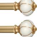 2 Pack Ceramic Curtain Rods for Windows 18 to 55 Inch 1 Inch Adjustable
