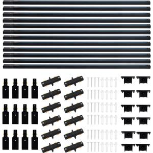 39FT H Track Lighting Rails Black, H Type Track Lighting Rails Kit with End Caps and Live End Feed Connector, Compatible with 3-Wire Single Circuit H Style System