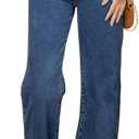 Sidefeel Women's Jeans High Waisted Straight Leg Stretchy Jeans Trendy Loose Wide Leg Zimbaplatinum Denim Pants with Pockets (2, Vintage Dark Blue)