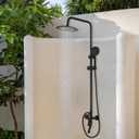 Matte Black Exposed Shower System 8 Inch Rainfall Shower Head 3 Functions Wall Mounted Outdoor Shower Fixtures Stainless Steel Bathroom Shower Set