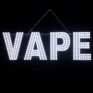 30"x10" Large LED VAPE Sign for Smoke Shops, Super Bright Unique Design VAPE Sign with Hanging Installation, High Visibility for Stores Retail Shops Window (White)