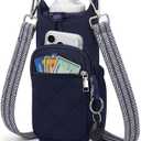 Crossbody Water Bottle Bag for Women, Lightweight Insulated Water Bottle Carrier with Phone Pocket, Secure &Hands-Free for Walking, Travel, Outdoor (Up to 40oz) Dark Blue