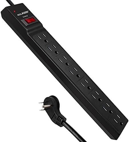 Digital Energy 15 FT 8 Outlet Surge Protector Power Strip - 15 AMP, 1875 W, 125 V, 350 J Surge Protection, ETL Listed - Flat Plug, Black Digital Energy 15 FT 8 Outlet Surge Protector Power Strip - 15 AMP, 1875 W, 125 V, 350 J Surge Protection, ETL Listed - Flat Plug, Black