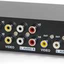 Panlong 4-Way AV Switch RCA Switcher 4 in 1 Out Composite Video L/R Stereo Audio Selector Box for DVD STB Game Consoles