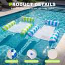 Inflatable Pool Floats Adult, 2 Pack Thick Pool Floaties Heavy Duty, Non-Stick PVC Rafts Chairs with Mesh Seat, Hammock Noodles Lounger for Summer Water Party Lake Beach