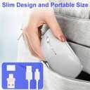Bluetooth Wireless Mouse for MacBook Air Mac Pro iPad Laptop Computer Pad Optical Rechargeable Slim Silent Dual Mode (2.4G USB-C/USB-A&Bluetooth 5.2/3.0) Mouse Jiggler for Computer Awakening - Silver