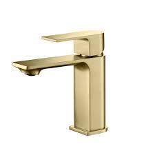 Waterfall Bathroom Faucet 1 Hole, Single Hole Bathroom Faucet, Single Handle Vanity Sink Faucet with Deck Plate, Pop-up Drain & Supply Lines, Brushed Gold