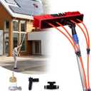 35FT Water Fed Pole Kit Adjustable Solar Panel Cleaning Kit Cleaner Tool for Window Glass Roof Outdoor Glass Brush Window Washing Equipment