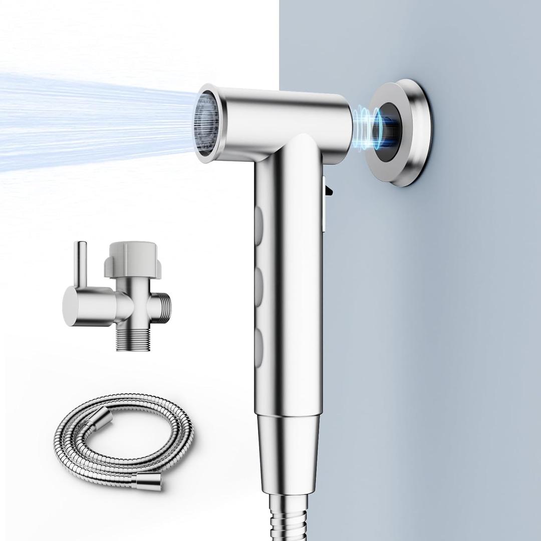 FEELSO Handheld Bidet Sprayer for Toilet, Adjustable Water Pressure Jet Spray Toilet with Bidet Hose for Diaper Sprayer Kit, Feminine Baby Wash, Pet Shower & Muslim Shower