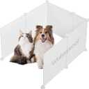 MEEXPAWS Cat Litter Box Enclosure Splash Guard Extra Large 28L 21.5W x 18H inch, Light Weight Plastic Sheets Easy Clean (White)
