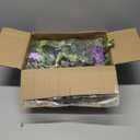 6FT Eucalyptus Garland with 10 Purple Roses and Baby Breath Artificial Flower Greenery Garland for Table Centerpiece Party Wedding Decorations Indoor Outdoor Wall Backdrop Decor