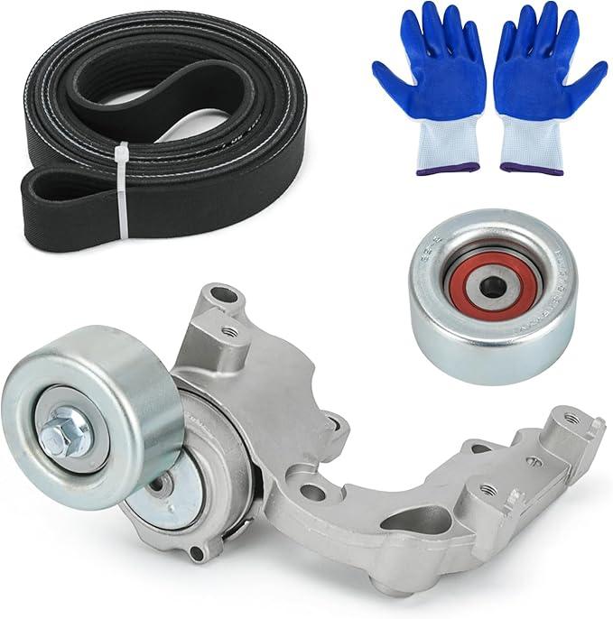 Drive Belt Tensioner and Idler Pulley Serpentine Belt Kit Compatible with Lexus IS250 ES350 Rx350 for Toyota Avalon Rav4 Sienna Camry Highlander Venza 3.5L V6 Replace 89374 7PK1550 1662031021