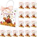 Gersoniel 24pcs Friendsgiving Clear PVC Gift Bags Thanksgiving Transparent Gift Packaging with Handle and Ribbon Roll Reusable Tote Bags Suitable for Autumn Birthday Baby Shower Party Favor Supplies