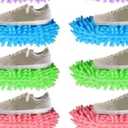 3Pairs Mop Slippers Shoes Cover, 3 Color Duster Slippers Foot Socks, Washable Reusable Shoes Cover for House Office Bathroom