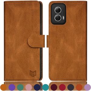 SUANPOT for Motorola Moto G Power 5G 2024 6.7" Wallet case with RFID Blocking Credit Card Holder,Flip Book PU Leather Protective Cover Women Men for Power 5G 2024 Phone case Light Coffee
