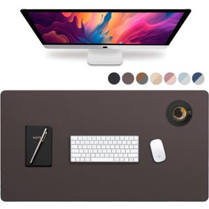 Vine Creations Leather Desk Mat Large 44" x 22", Desk Protector Mat, PU Leather Desk Pad, Large Mouse Pad, Desk Blotter, Desk Pads on Top of Desks, Desk Matt for Desktop, Office Desk Mat (Dark Brown)
