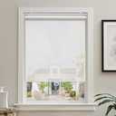 AOSKY Cordless Roller Shades for Windows Light Filtering Shades with 5% Openness Solar Screen Semi Sheer Roller Blinds UV Protection for Office and Home. Easy to Install 64" W x 72" H (White)