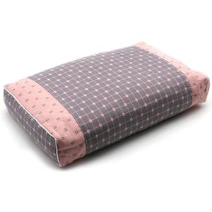 Upgraded Buckwheat Neck Pillows, Buckwheat Hull Pillow for Pain Relief, Pillow Cube for Sleeping with Zipper Washable Cotton Cover, Neck Support Meditation Cushion (18x10 Inch, Grey&Pink)