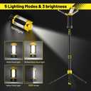 LHOTSE Rechargeable Cordless Work Light Kit with Detachable Tripod Stand-3000 Lumen Triple Dimmable and Rotatable LED Lamps with Magnetic Base-5 Lighting Modes and 3 Brightness-9AH Battery (LHWL01)