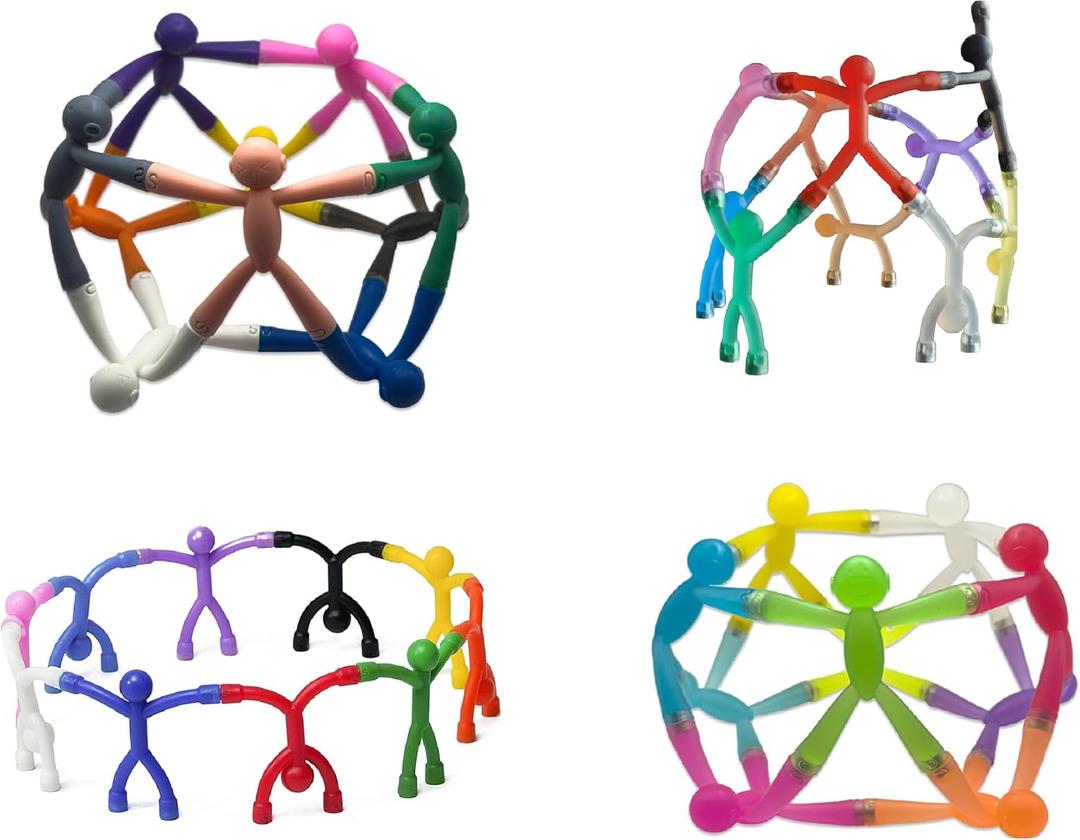 MAGMEN Enhanced Grip Magnetic Fidget Figures for Kids 3-8 & Toddlers | 40-Piece Mixed Colors Multipurpose Magnets Set for Travel, Road Trip, Office & Stocking Stuffer Gifts
