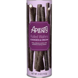 2 x Amazon Brand - Aplenty, Cookies & Cream Rolled Wafers, 5 oz (EXP 08/13/26)